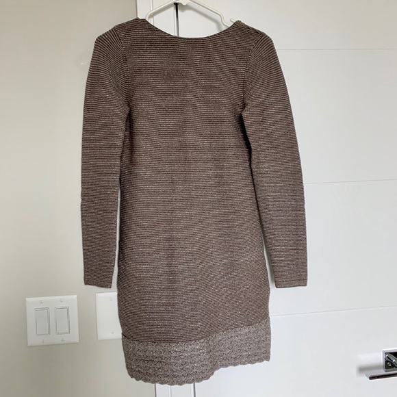 Long Sleeve Silver Mini Dress - Picture 3 of 4